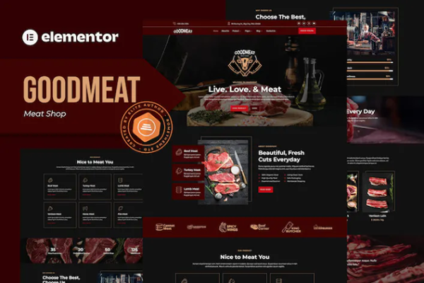 Goodmeat – 肉店和屠夫 Elementor 模板套件