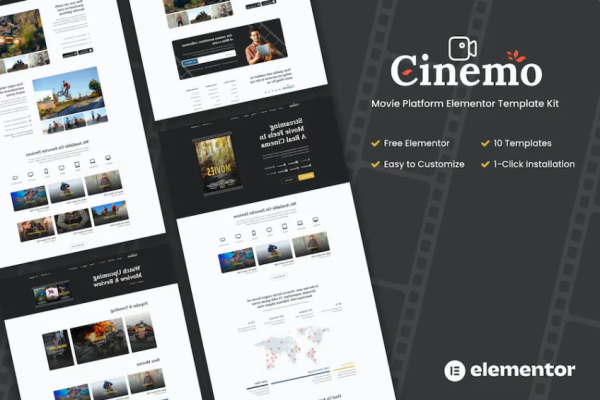 Cinemo – 电影流媒体元素模板套件