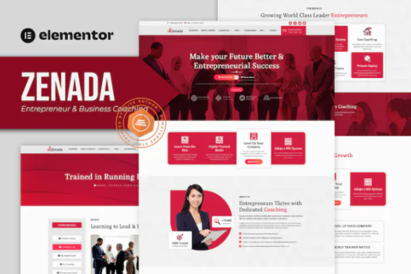 Zenada – 企业家和商业辅导 Elementor 模板套件