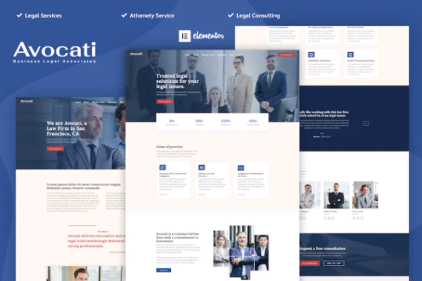 Avocati – 律师事务所和律师 Elementor 模板套件