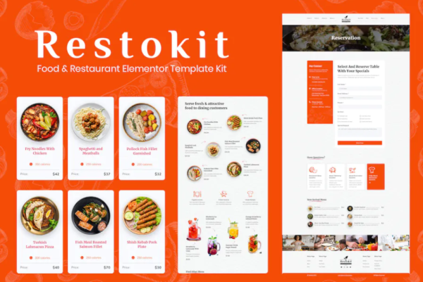 Restokit – 食品和餐厅 Elementor 模板套件