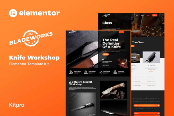 Bladeworks – Knife Workshop Elementor 模板套件