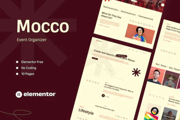 Moocoo – 活动组织者 Elementor 模板套件