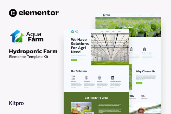 Aquafarm – 水培农场 Elementor 模板套件