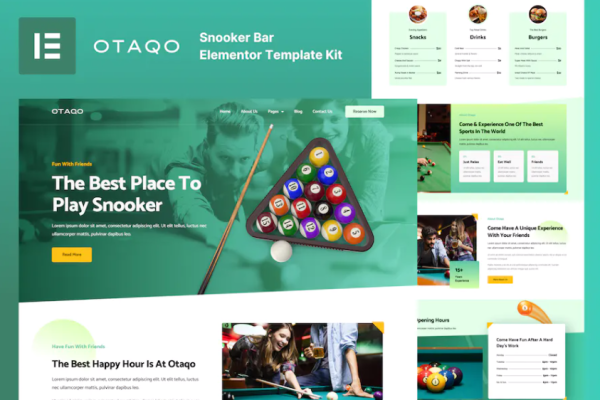 Otaqo – 斯诺克和台球酒吧元素模板套件