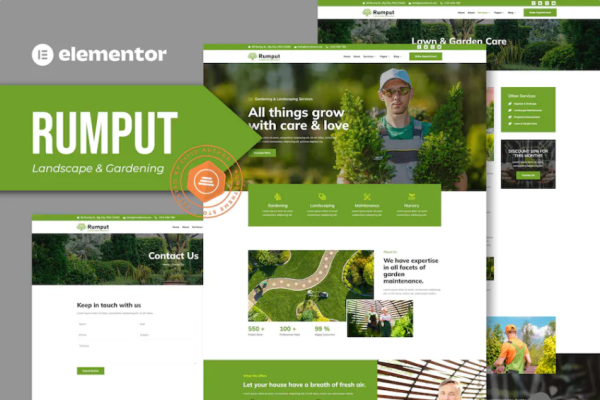 Rumput – 景观和园艺服务 Elementor 模板套件