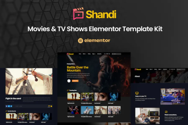 Shandi – 电影和电视节目 Elementor 模板套件