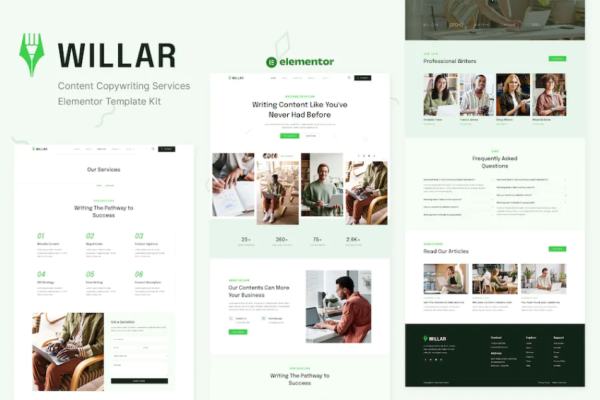 Willar – 内容文案服务 Elementor 模板套件