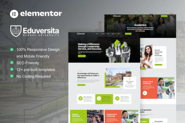 Eduversita – 大学和学院 Elementor 模板套件