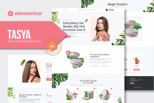 Tasya – 皮肤护理 WooCommerce Elementor 模板套件