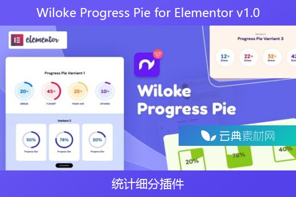 Wiloke Progress Pie for Elementor v1.0 – 统计细分插件