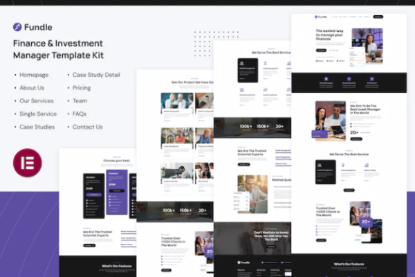 Fundle – 金融与投资经理 Elementor 模板套件