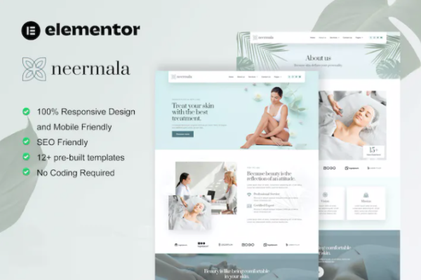 Neermala – 美容诊所和皮肤科 Elementor 模板套件