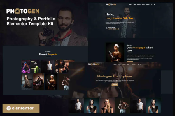 Photogen – 摄影和作品集 Elementor 模板套件