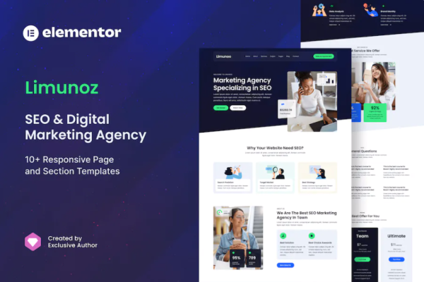 Limunoz – 数字营销和 SEO Agency Elementor 模板套件