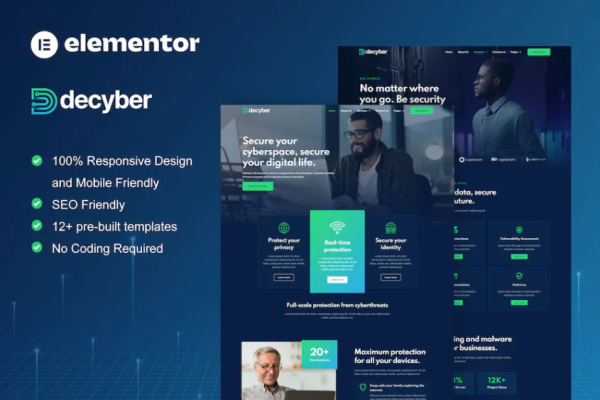 Decyber – 网络安全服务 Elementor 模板套件