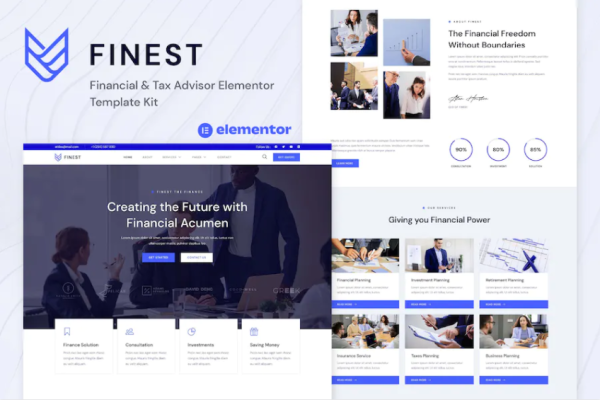Finest – 财务和税务顾问 Elementor 模板套件
