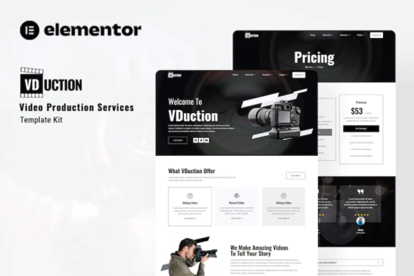 VDuction – 视频制作服务 Elementor 模板套件