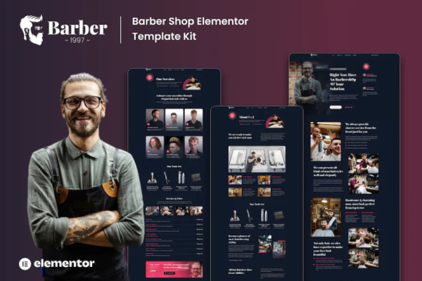 Barber 1997 – Barbershop Elementor 模板套件