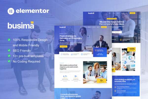Busima – 业务顾问 Elementor 模板套件