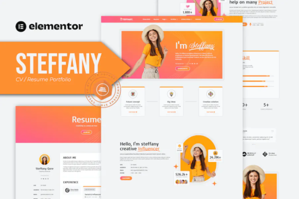 Steffany – 简历简历 Elementor Pro 模板套件