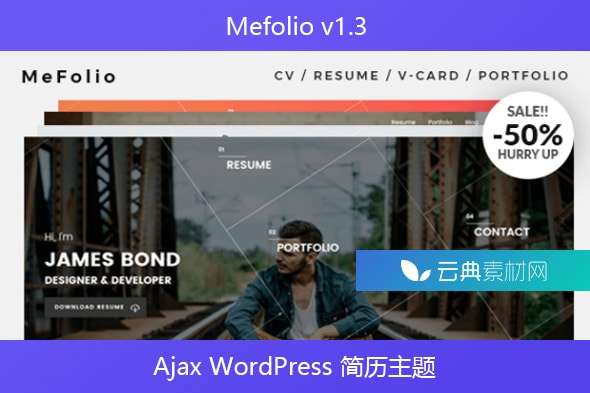 Mefolio v1.3 – Ajax WordPress 简历主题