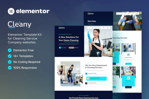 Cleany – 清洁服务公司 Elementor 模板套件