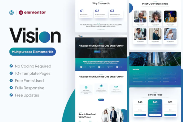 Vision – 多用途 Elementor Pro 模板套件