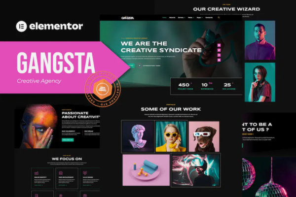 Gangsta – 创意机构和投资组合元素模板套件