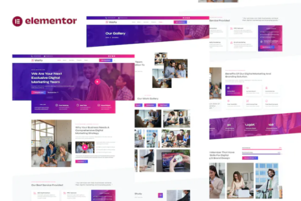 Wefa – 数字营销和品牌设计机构 Elementor 模板套件