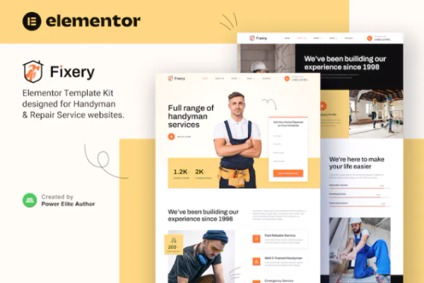 Fixery – 杂工和维修服务 Elementor 模板套件