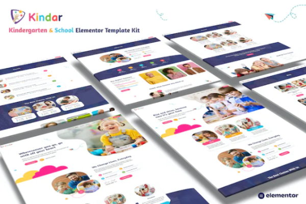 Kindar – 幼儿园和学校元素模板套件-极客小站