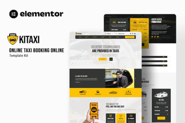 Kitaxi – 在线出租车预订 Elementor 模板套件