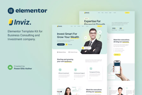 Inviz – 商业咨询和投资 Elementor 模板套件
