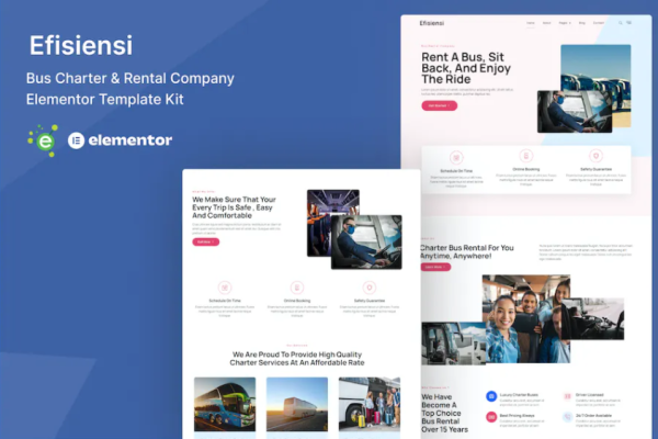 Efisiensi – 巴士租赁和租赁公司 Elementor 模板套件