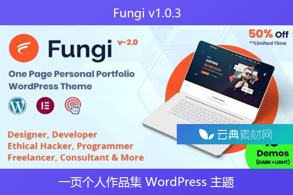 Fungi v1.0.3 – 一页个人作品集 WordPress 主题