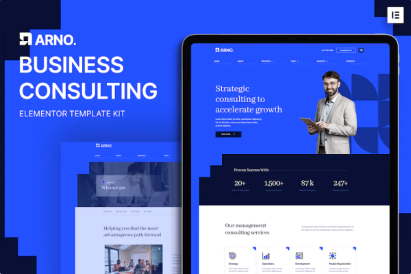 Arno – 业务咨询 Elementor 模板套件-极客小站