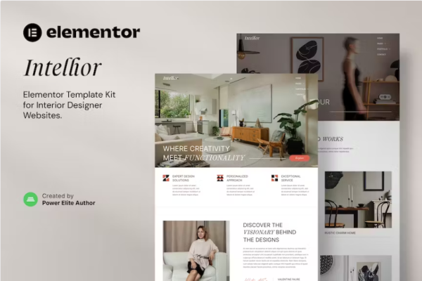 Intellior – 室内设计师和建筑师 Elementor 模板套件-极客小站