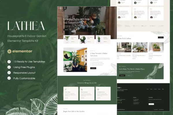Lathea – 室内植物和室内花园元素模板套件
