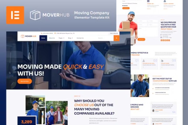 Moverhub – 搬家公司 Elementor 模板套件
