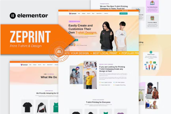 Zeprint – 打印 T 恤和设计 Elementor Pro 模板套件-极客小站