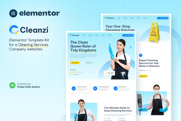 Cleanzi – 清洁服务 Elementor 模板套件