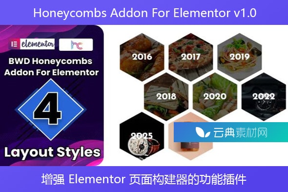 Honeycombs Addon For Elementor v1.0 – 增强 Elementor 页面构建器的功能插件