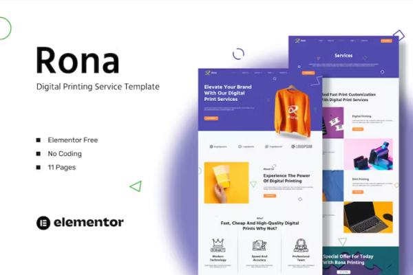 Rona – 数字印刷服务模板套件