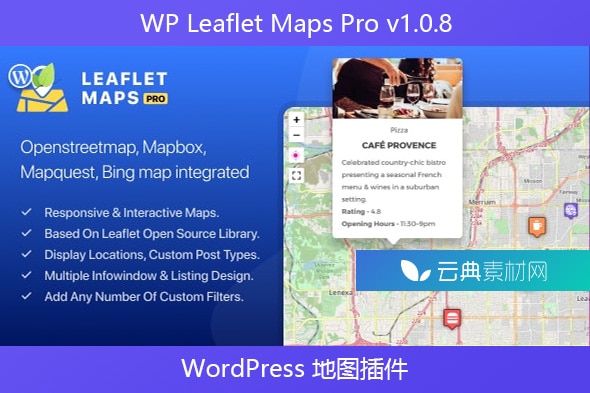 WP Leaflet Maps Pro v1.0.8 – WordPress 地图插件