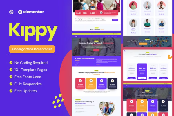 Kippy – 幼儿园 Elementor Pro 模板套件