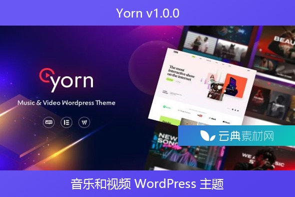 Yorn v1.0.0 – 音乐和视频 WordPress 主题