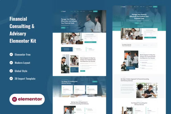 Covad – 财务咨询和咨询服务 Elementor 模板套件