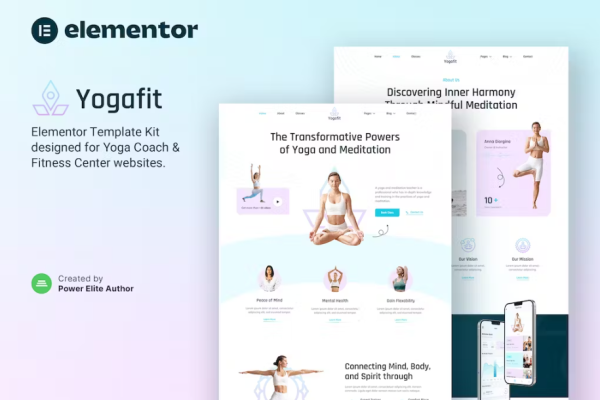 Yogafit – 瑜伽和冥想老师 Elementor 模板套件