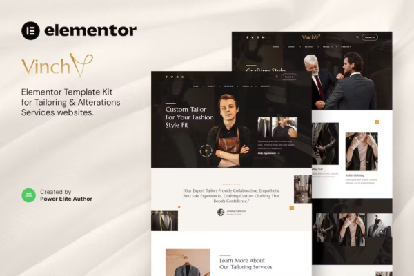 Vinch – 专业剪裁和改造服务 Elementor 模板套件